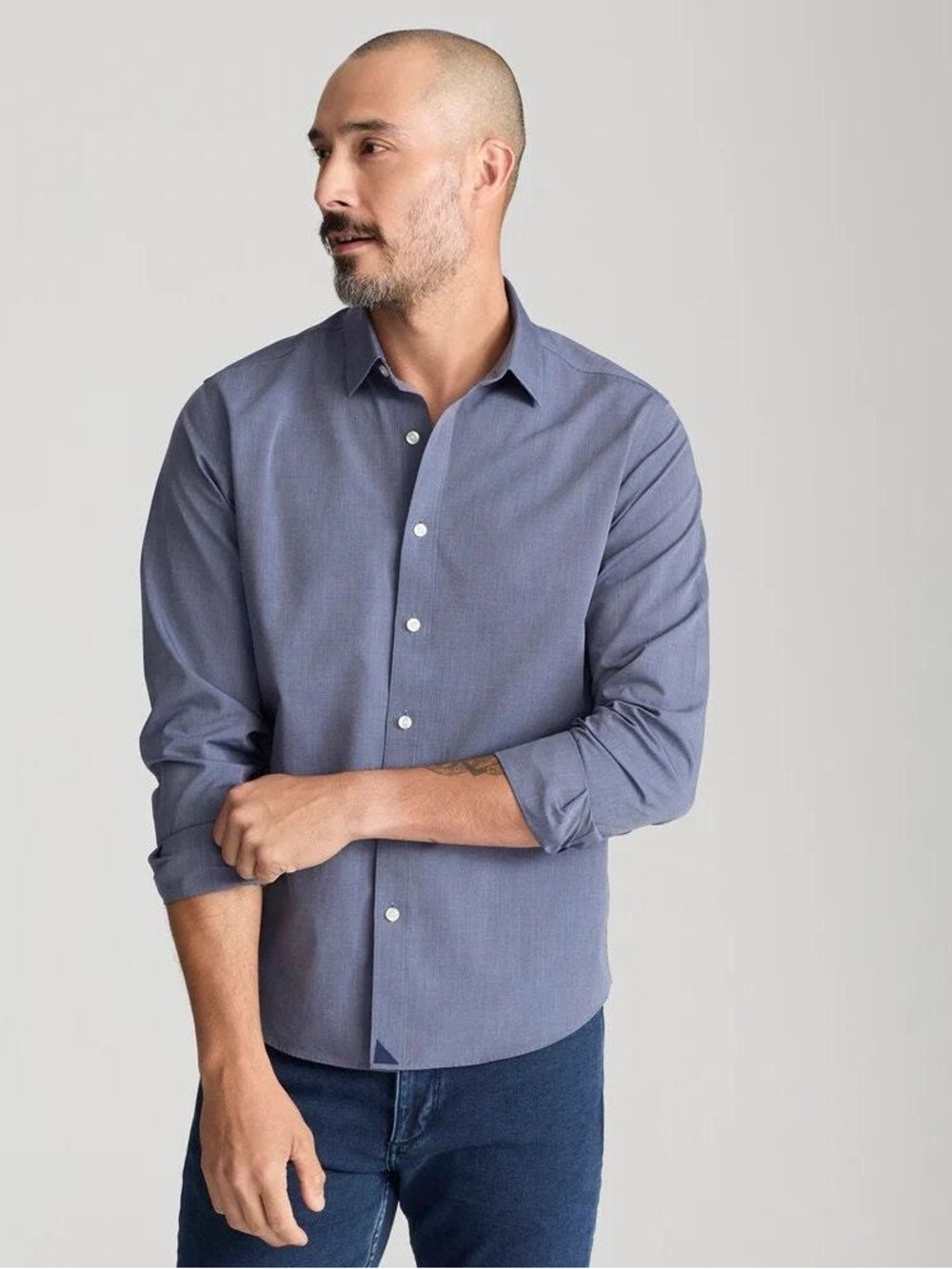 UNTUCKit mens XL blue regular fit Orville button up casual shirt EUC